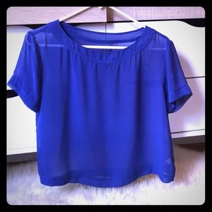 American Apparel blue chiffon top small